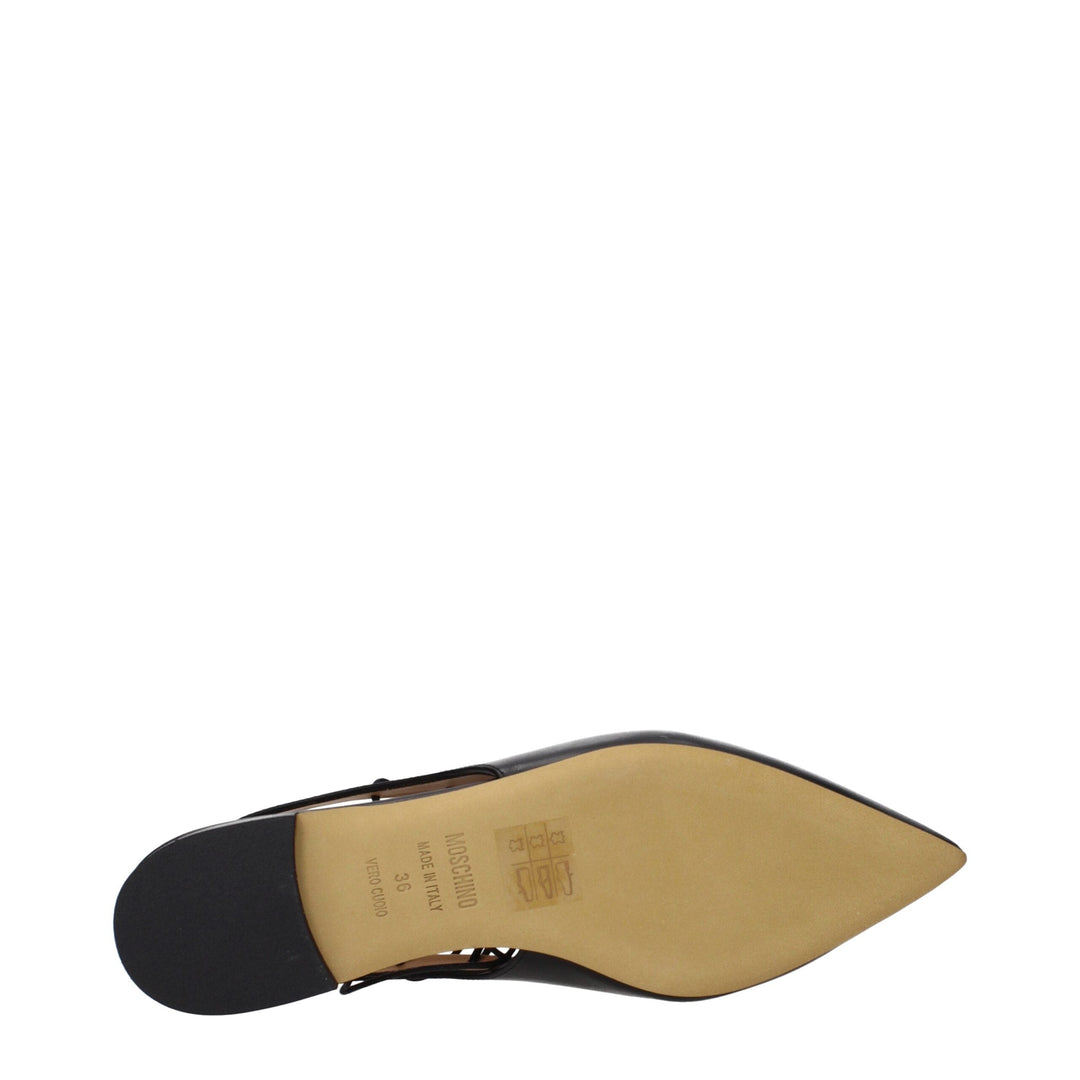 Women’s Moschino Black Leather Flats