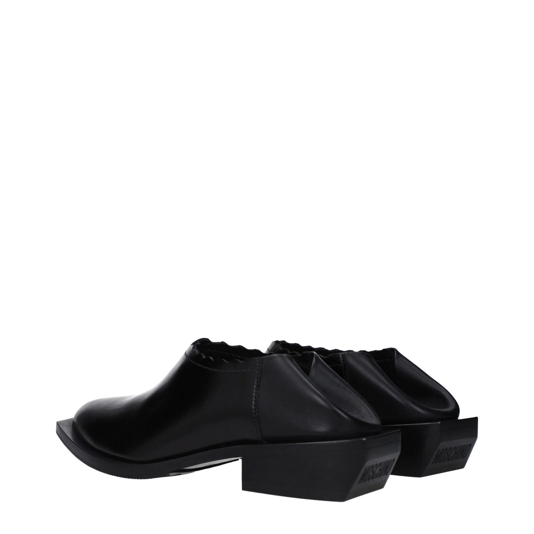 Women’s Moschino Black Leather Mules