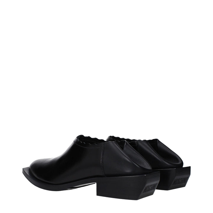 Women’s Moschino Black Leather Mules