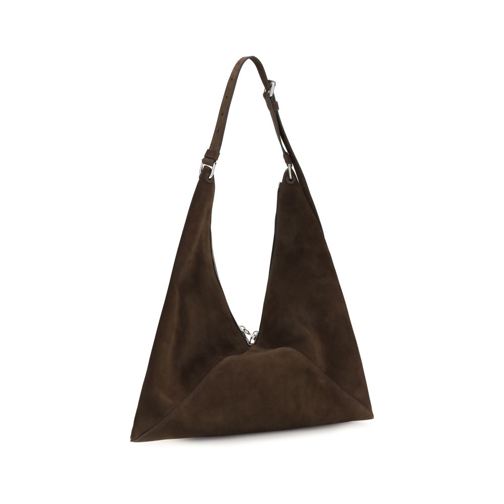 Women’s Moschino Brown Suede Leather Shoulder Bag