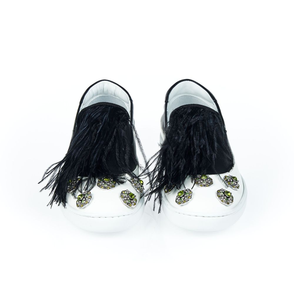 Mr&amp;Mrs Italy Black Leather Women Slip-On Shoe