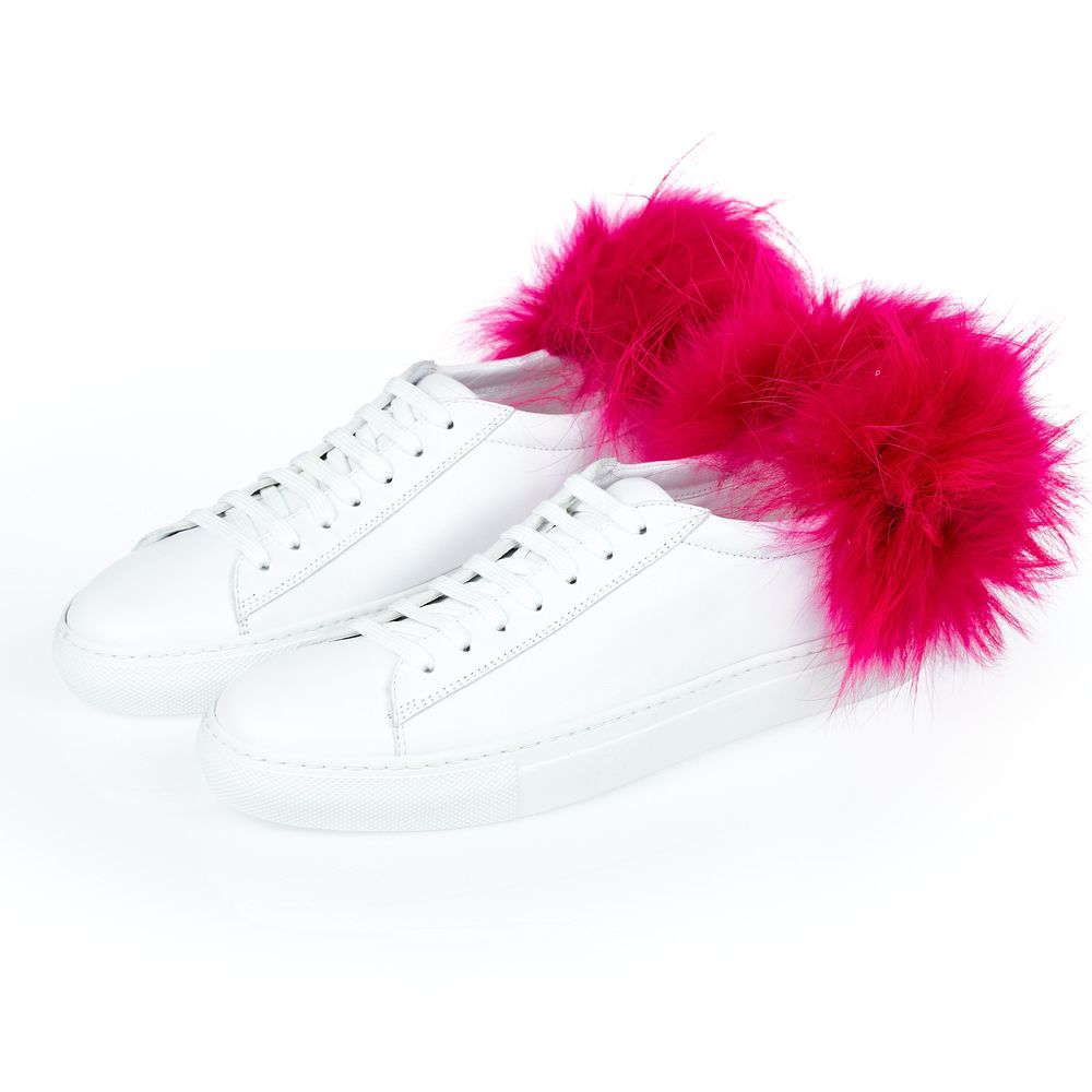 Mr&amp;Mrs Italy White Lamb Leather Women Sneaker