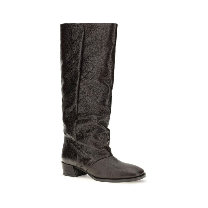 Women’s P.a.r.o.s.h. Brown Calf Leather Bos Taurus Flat Boots