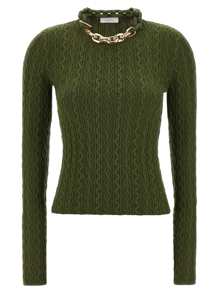Women’s Paco Rabanne Bicolor Wool Cardigan