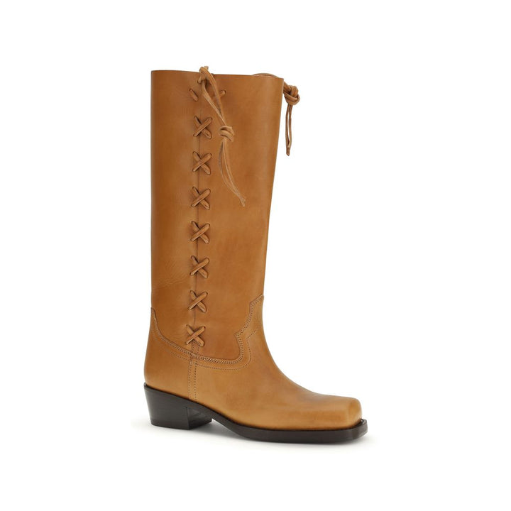 Women’s Paris Texas Brown Calf Leather Bos Taurus Lace-up Boots