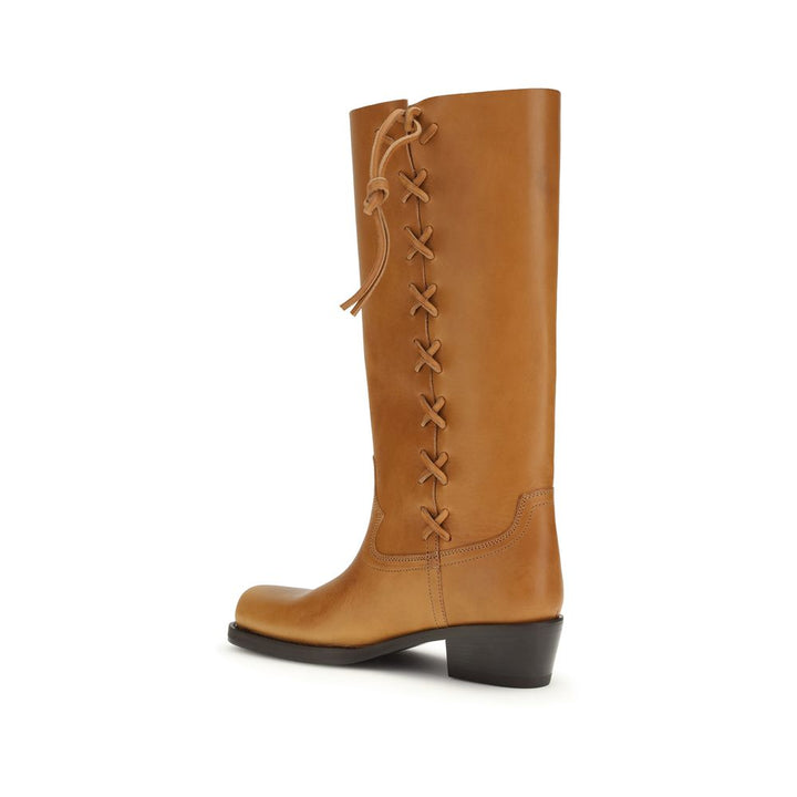 Women’s Paris Texas Brown Calf Leather Bos Taurus Lace-up Boots