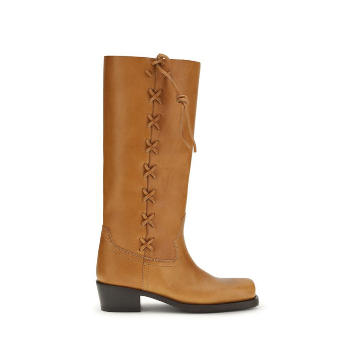 Women’s Paris Texas Brown Calf Leather Bos Taurus Lace-up Boots