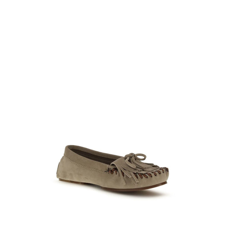 Women’s Paris Texas Gray Calf Leather Bos Taurus Moccassin