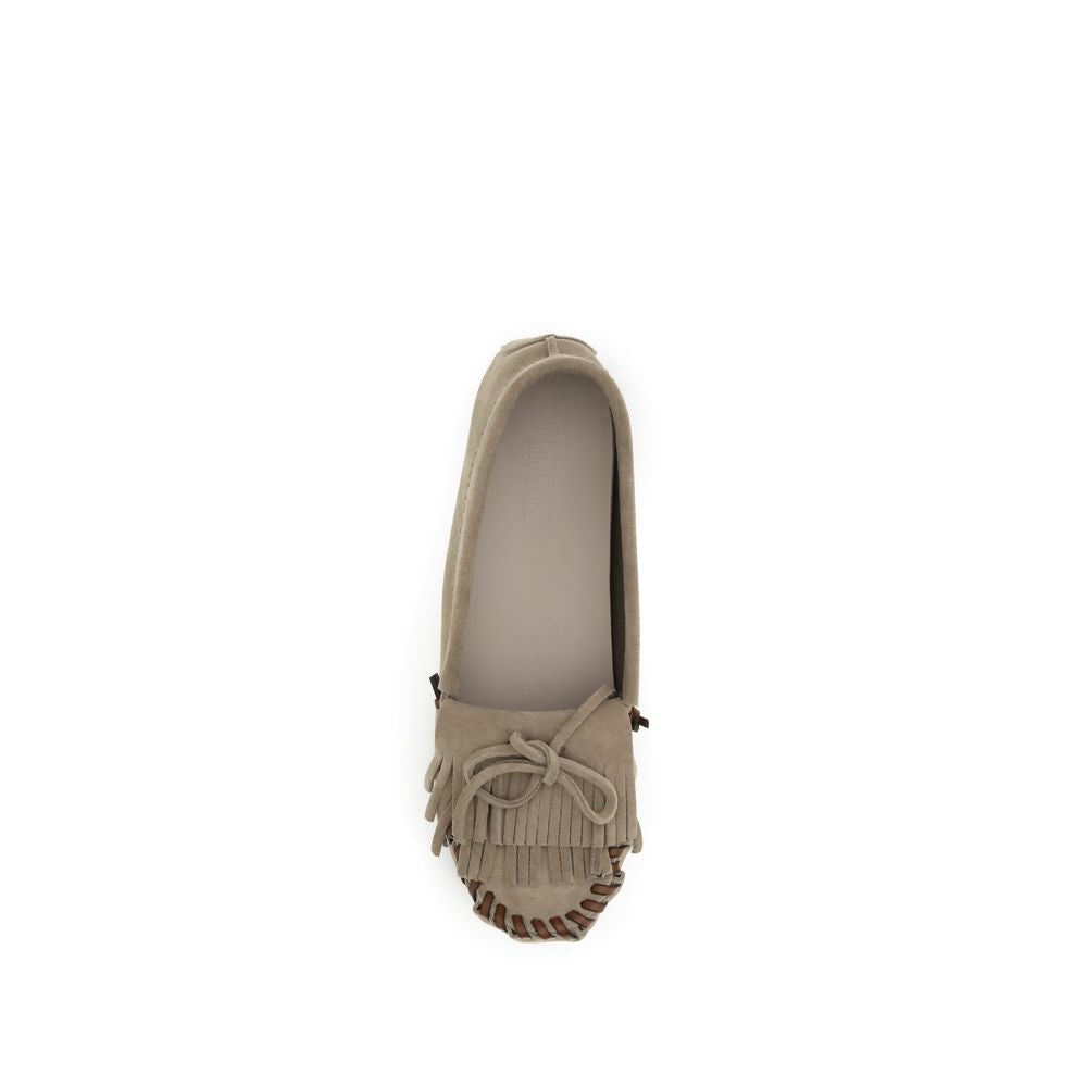 Women’s Paris Texas Gray Calf Leather Bos Taurus Moccassin