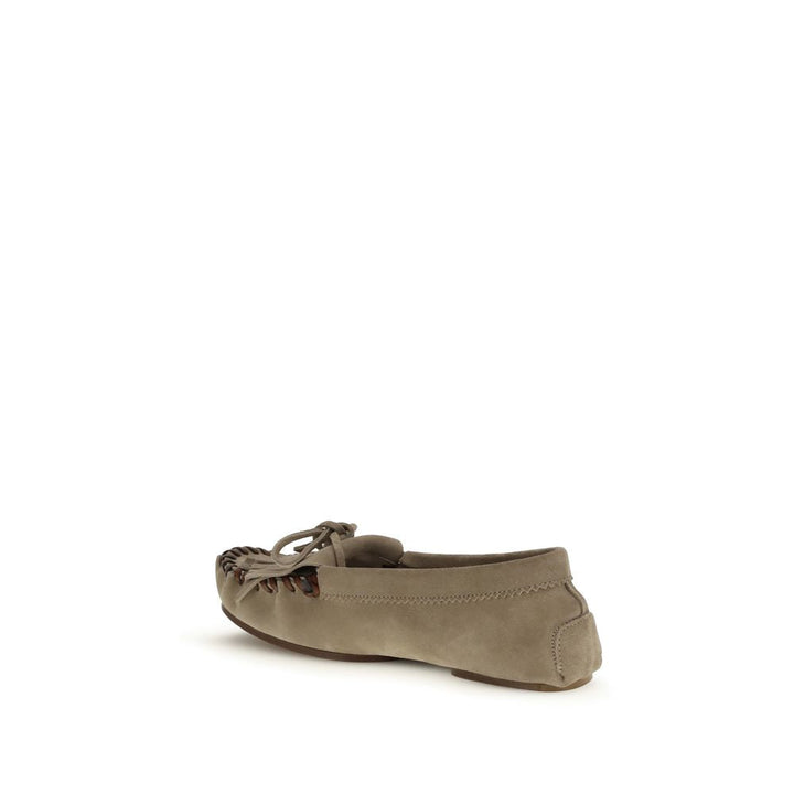 Women’s Paris Texas Gray Calf Leather Bos Taurus Moccassin