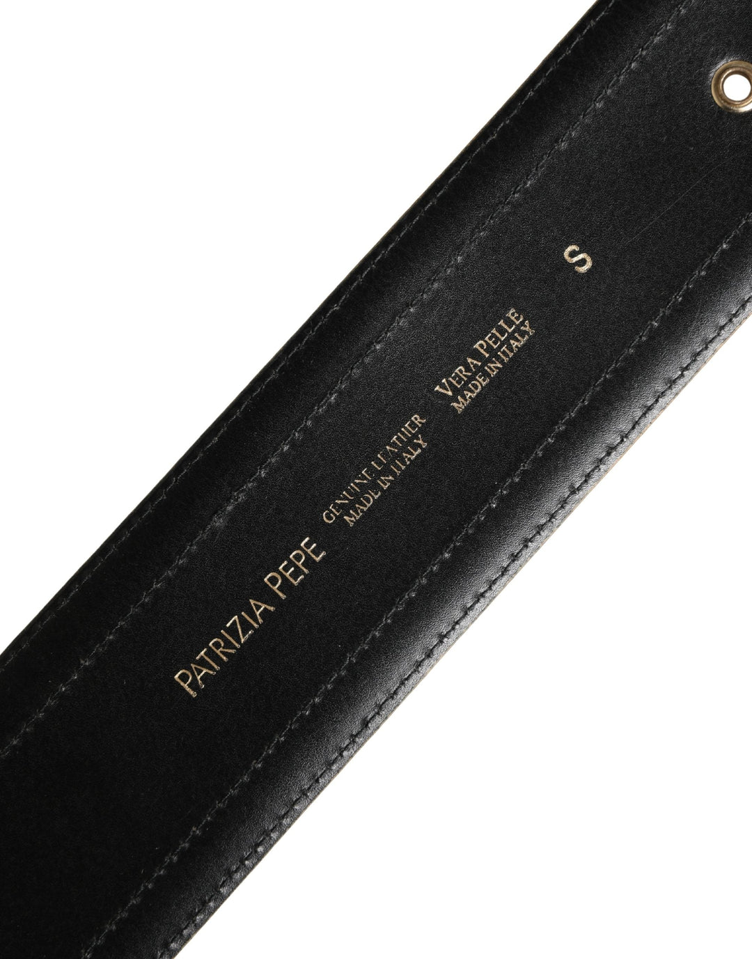 Women’s Patrizia Pepe Gray Genuine Leather Square Silver Metal Buckle Belt