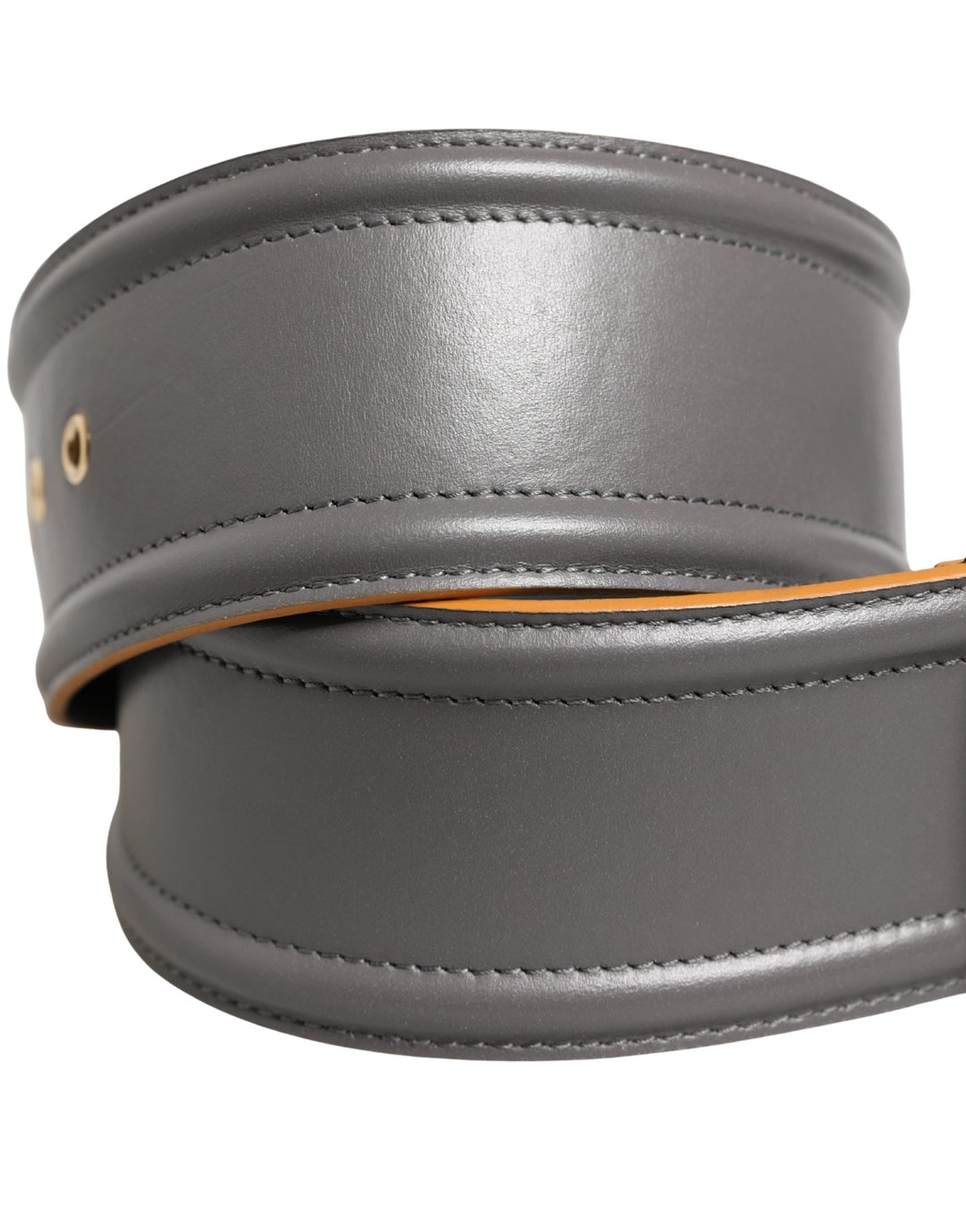 Women’s Patrizia Pepe Gray Genuine Leather Square Silver Metal Buckle Belt