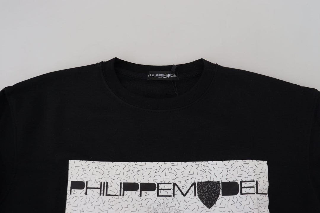 Women’s Philippe Model Black Printed Long Sleeves Pullover Sweater