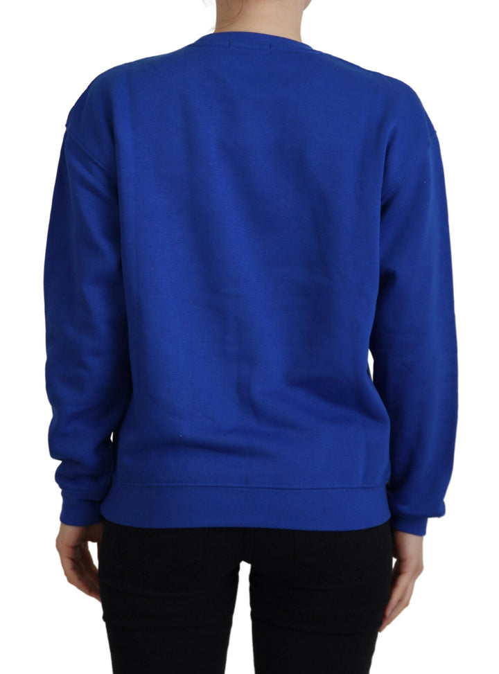 Women’s Philippe Model Blue Printed Long Sleeves Pullover Sweater