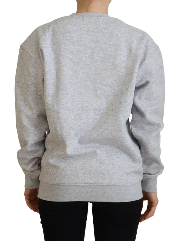Women’s Philippe Model Gray Printed Long Sleeves Pullover Sweater