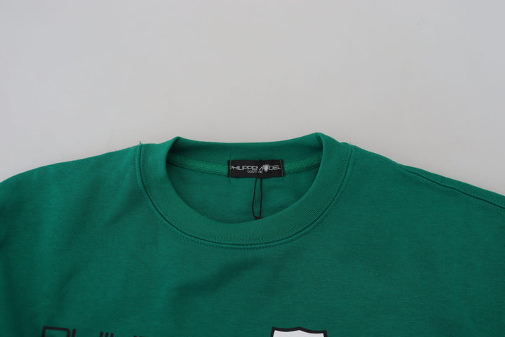 Women’s Philippe Model Green Printed Long Sleeves Pullover Sweater