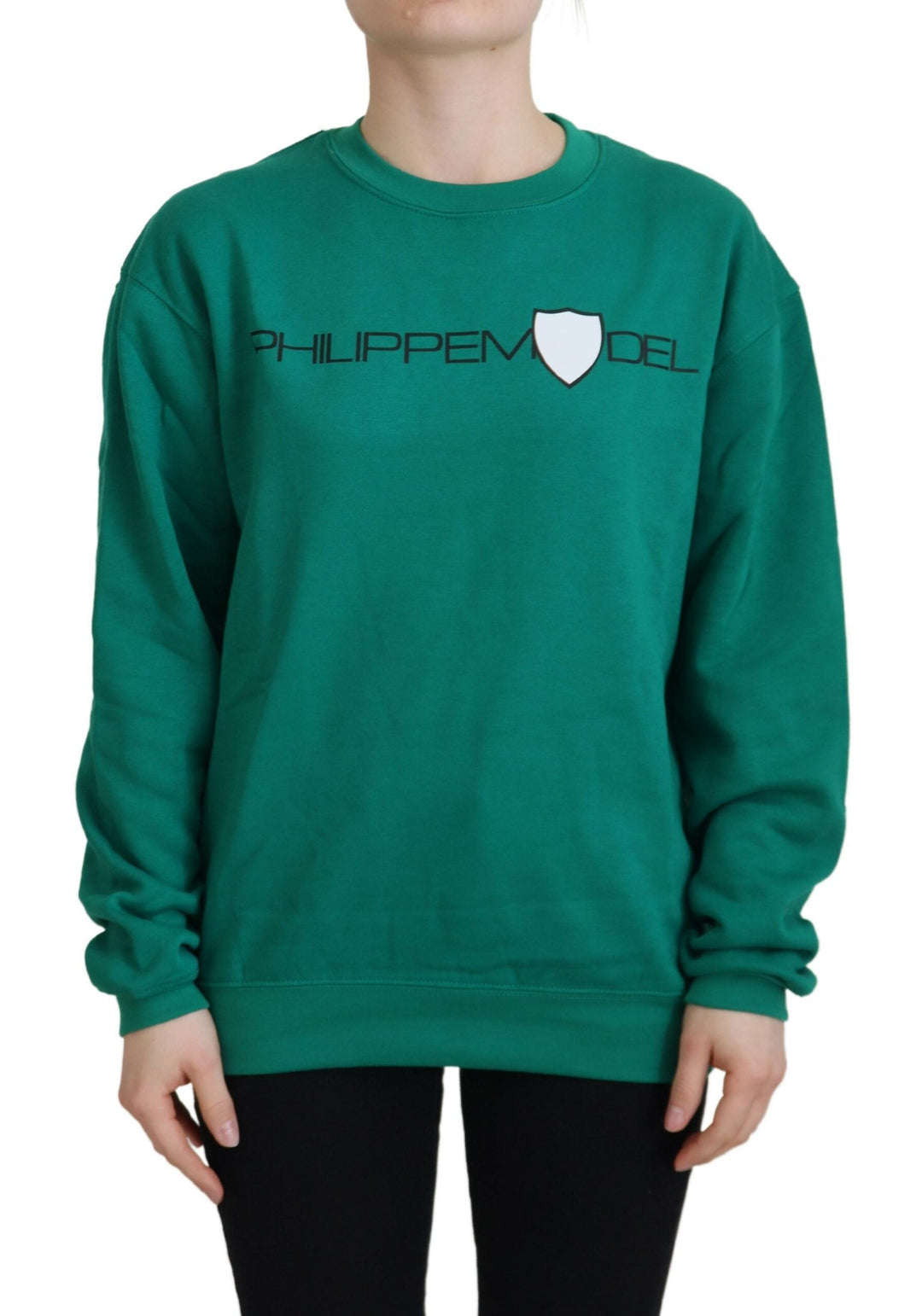 Women’s Philippe Model Green Printed Long Sleeves Pullover Sweater