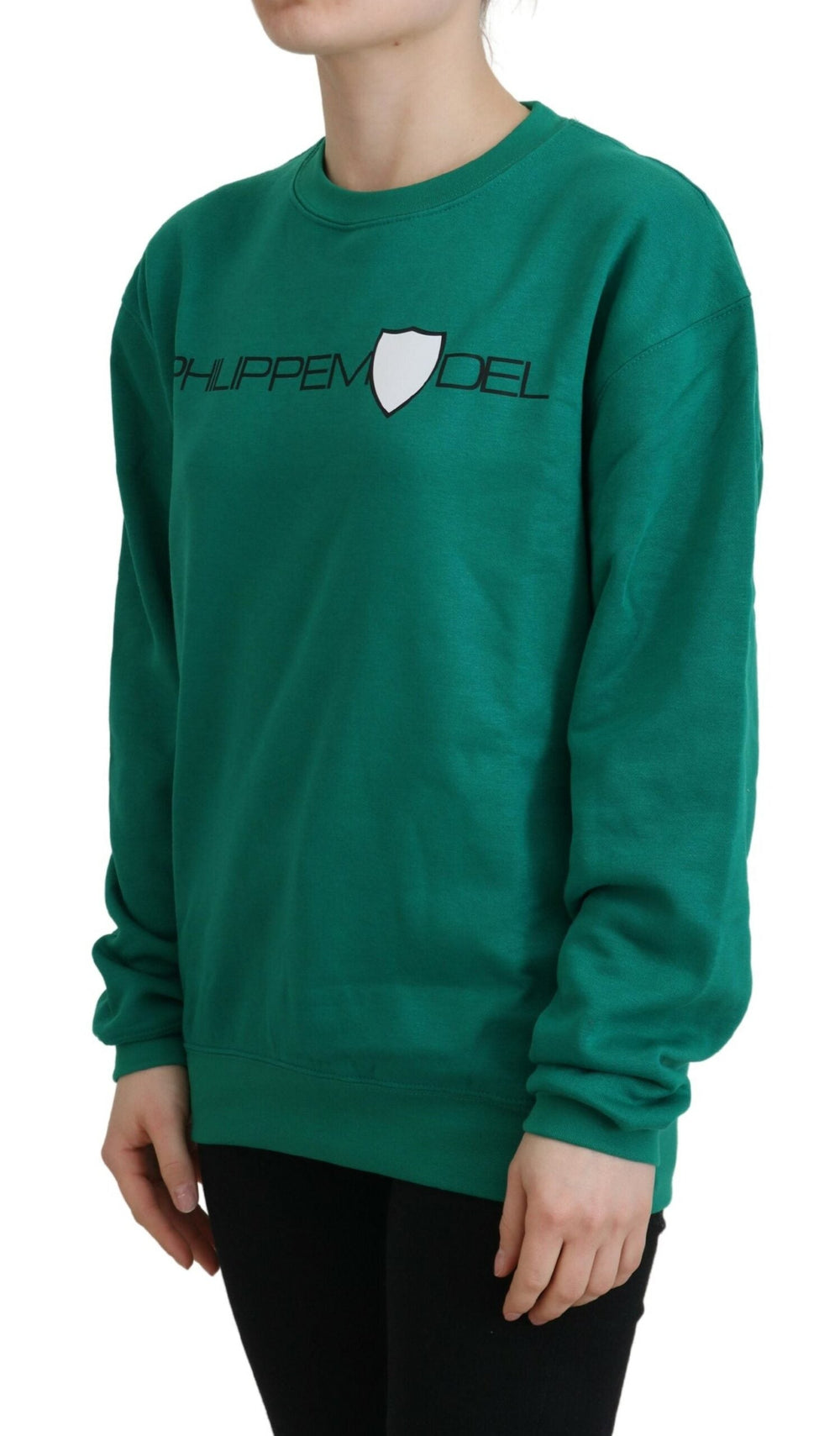 Women’s Philippe Model Green Printed Long Sleeves Pullover Sweater