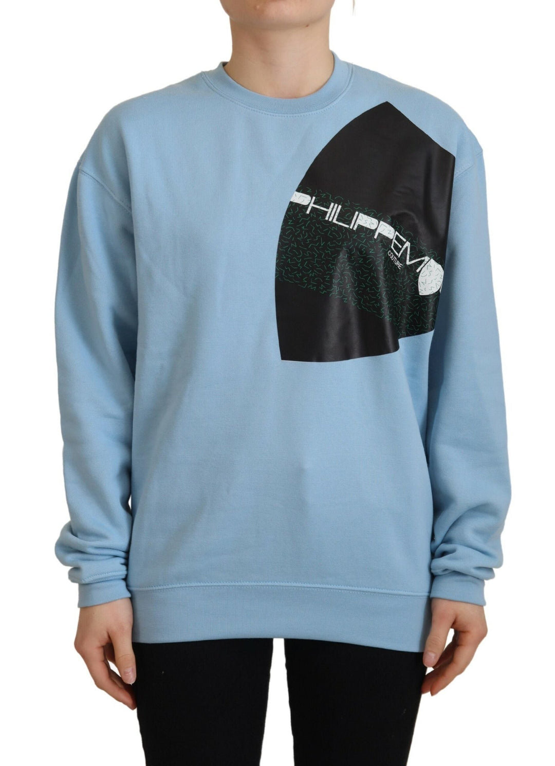 Women’s Philippe Model Light Blue Logo Printed Long Sleeves Sweater