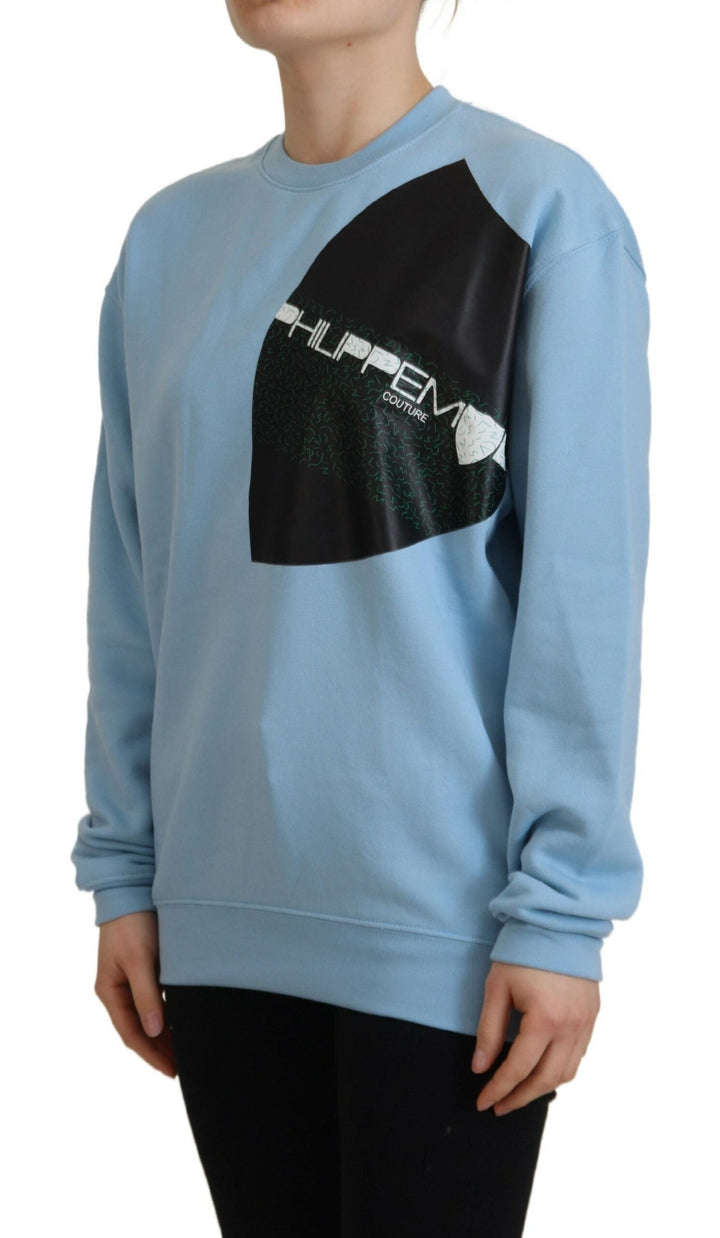 Women’s Philippe Model Light Blue Logo Printed Long Sleeves Sweater