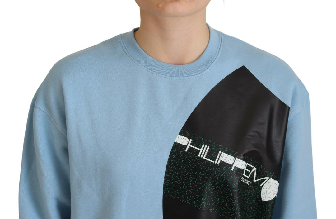 Women’s Philippe Model Light Blue Logo Printed Long Sleeves Sweater