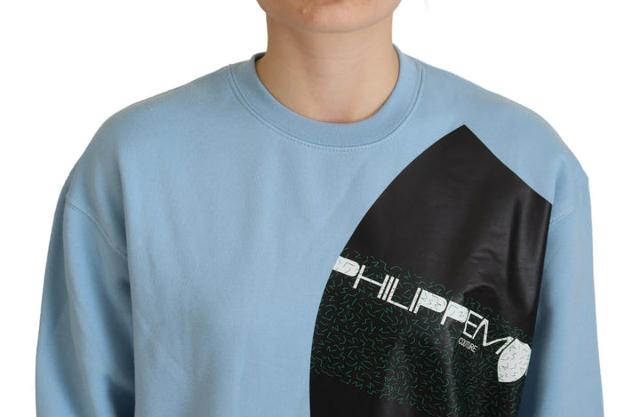Women’s Philippe Model Light Blue Logo Printed Long Sleeves Sweater