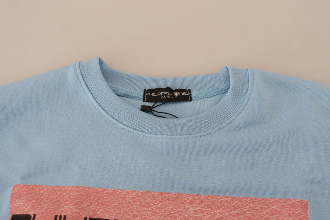Women’s Philippe Model Light Blue Logo Printed Long Sleeves Sweater