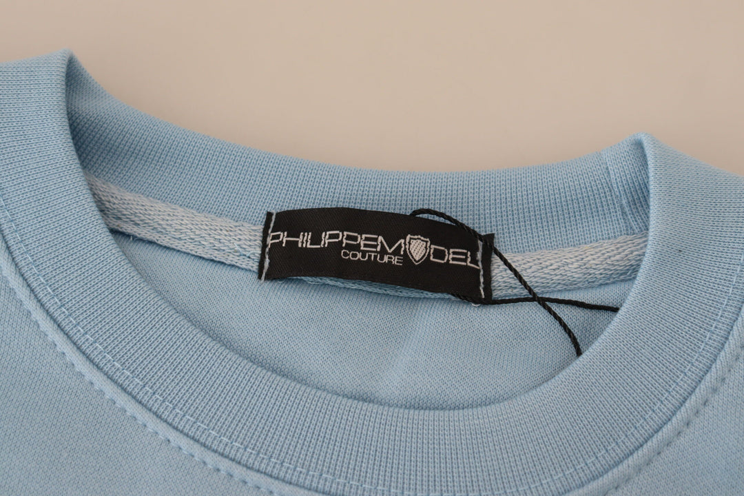 Women’s Philippe Model Light Blue Logo Printed Long Sleeves Sweater