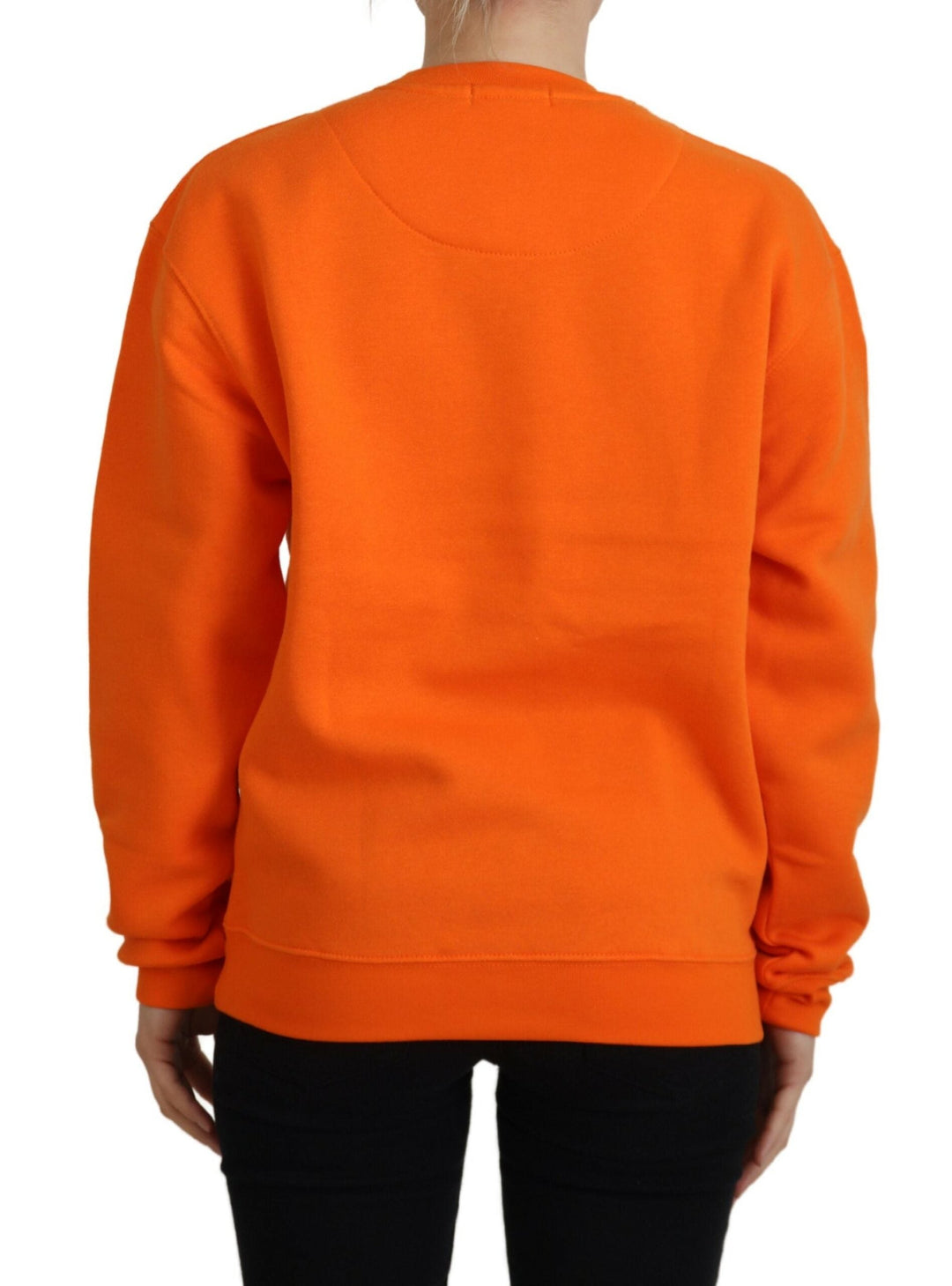 Women’s Philippe Model Orange Printed Long Sleeves Pullover Sweater