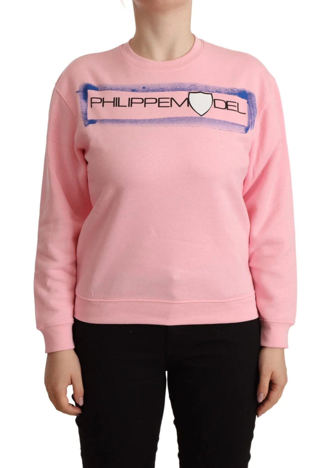 Women’s Philippe Model Pink Printed Long Sleeves Pullover Sweater