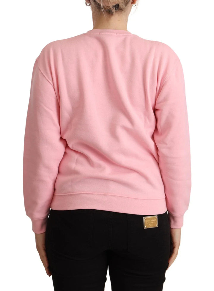 Women’s Philippe Model Pink Printed Long Sleeves Pullover Sweater