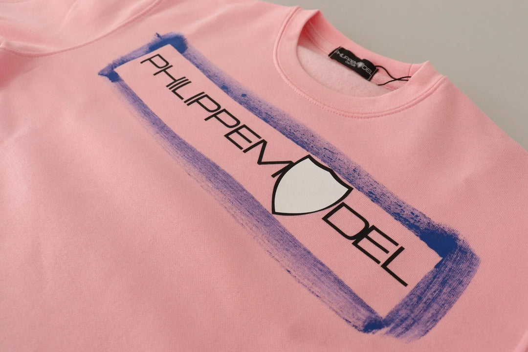 Women’s Philippe Model Pink Printed Long Sleeves Pullover Sweater