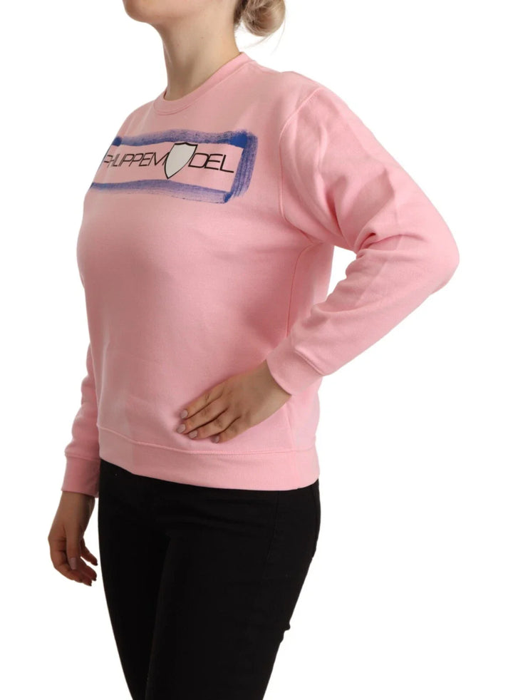 Women’s Philippe Model Pink Printed Long Sleeves Pullover Sweater