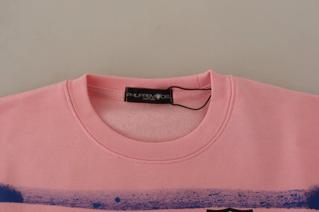 Women’s Philippe Model Pink Printed Long Sleeves Pullover Sweater