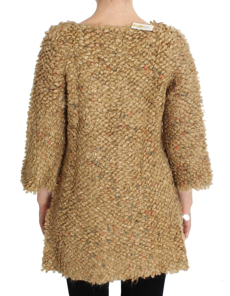 Women’s Pink Memories Beige Wool Blend Cape Sweater