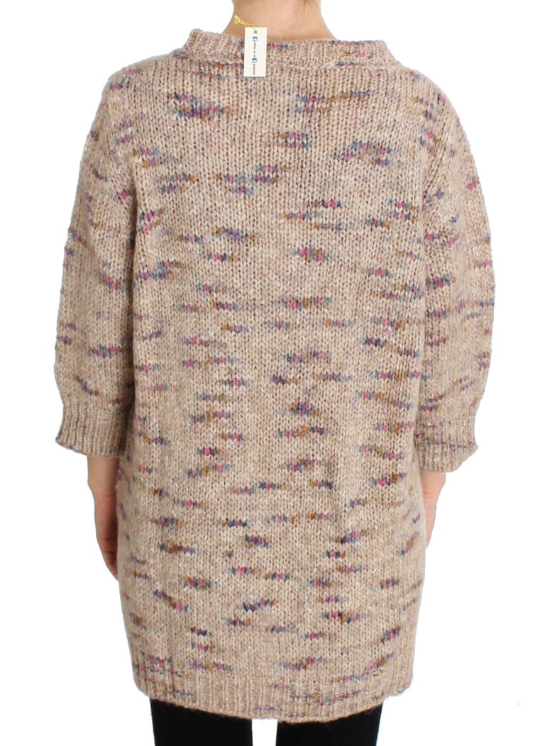 Women’s Pink Memories Beige Wool Blend Knitted Oversize Sweater