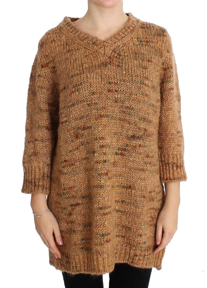 Women’s Pink Memories Brown Wool Blend Knitted Oversize Sweater