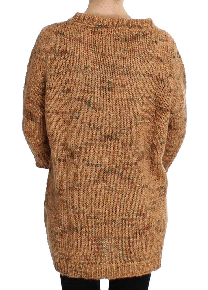 Women’s Pink Memories Brown Wool Blend Knitted Oversize Sweater