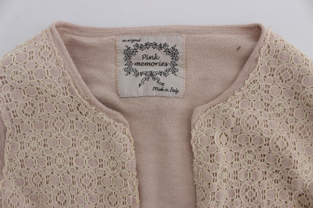 Women’s Pink Memories Pink Floral Lace Wrap Sweater