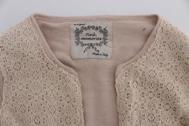 Women’s Pink Memories Pink Floral Lace Wrap Sweater