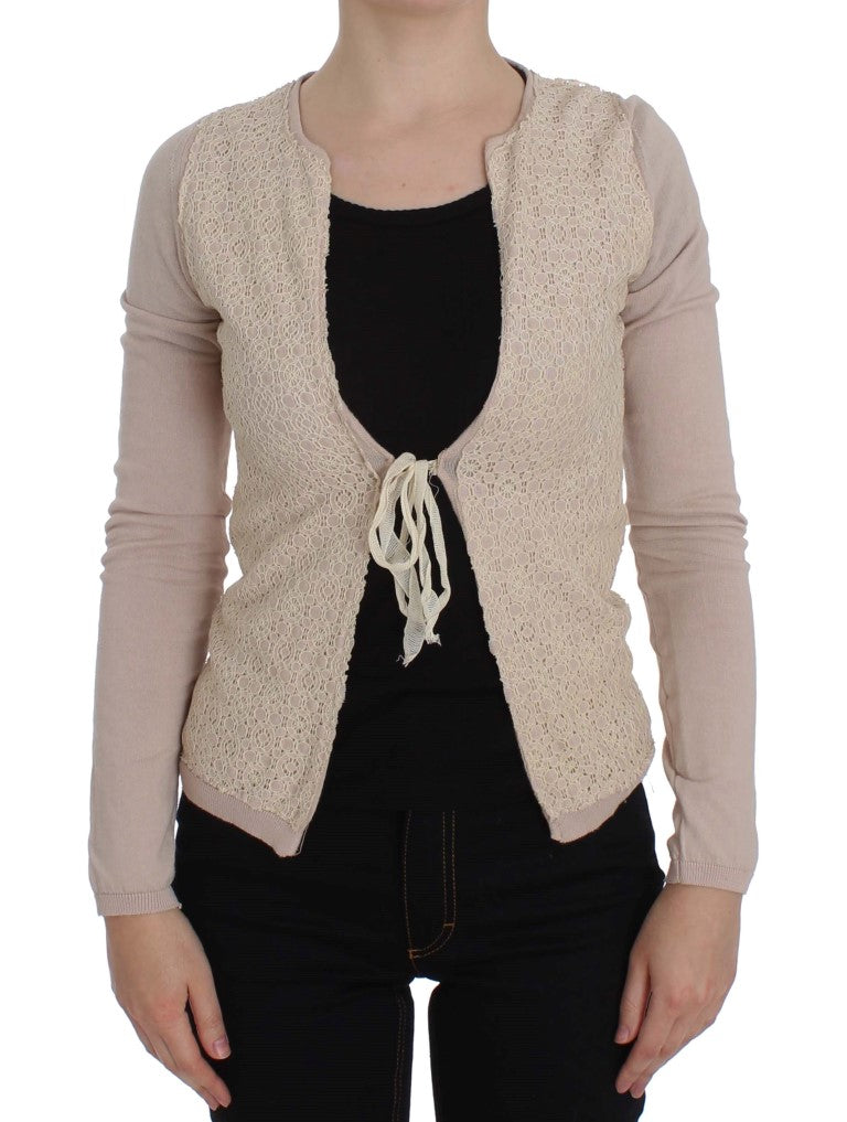 Women’s Pink Memories Pink Floral Lace Wrap Sweater