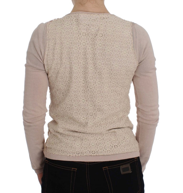 Women’s Pink Memories Pink Floral Lace Wrap Sweater