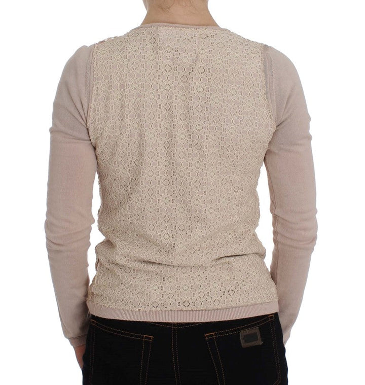 Women’s Pink Memories Pink Floral Lace Wrap Sweater