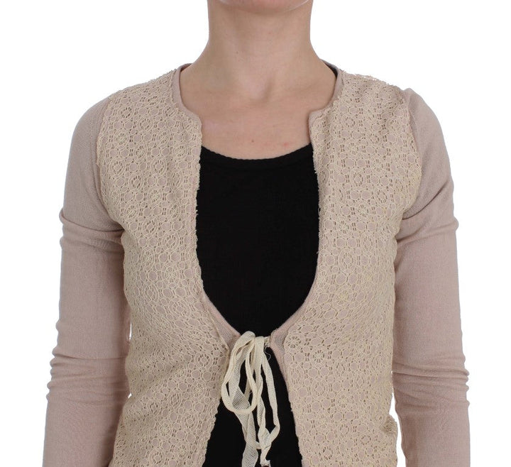 Women’s Pink Memories Pink Floral Lace Wrap Sweater