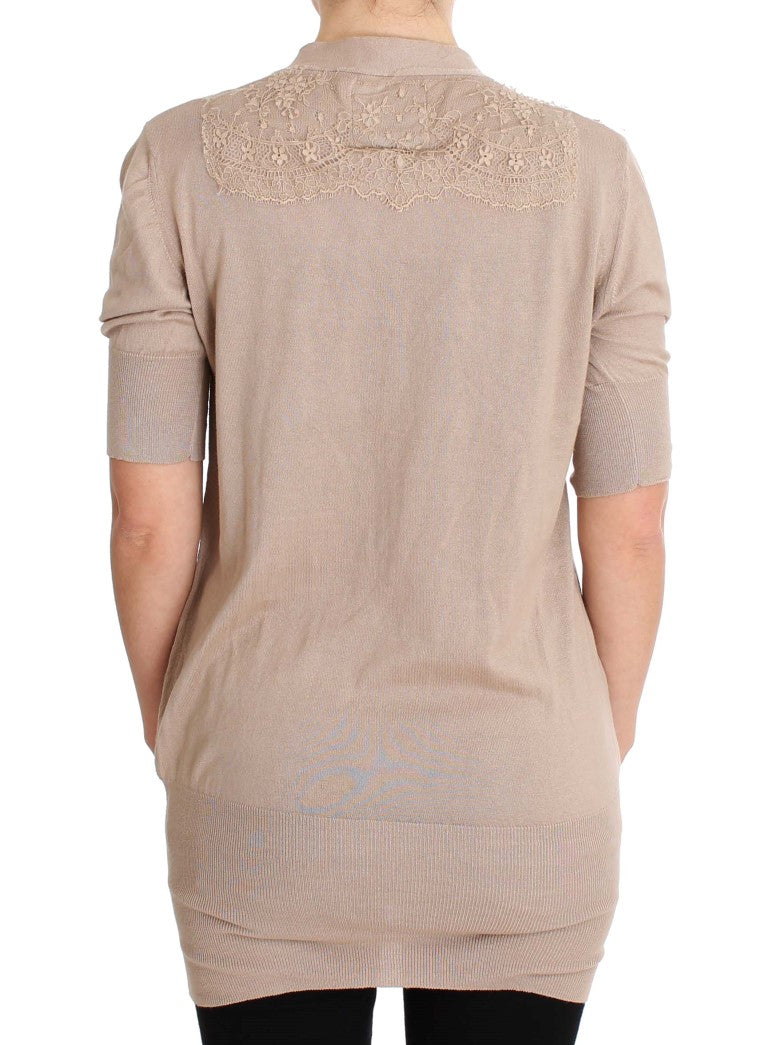 Women’s Pink Memories Pink Lace Cotton Cardigan Sweater