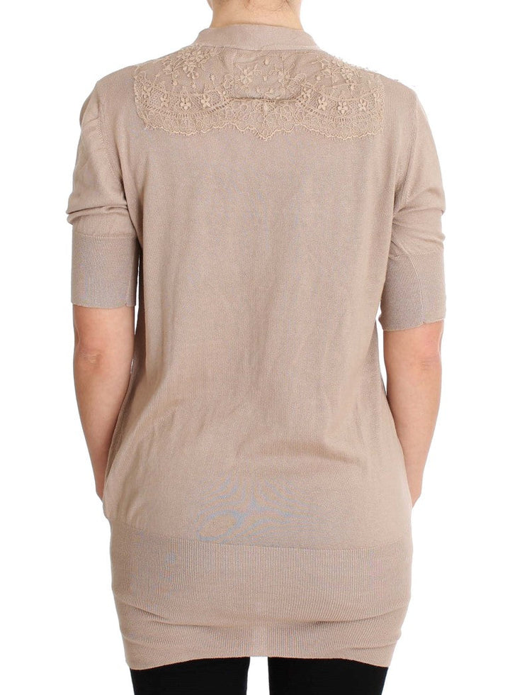 Women’s Pink Memories Pink Lace Cotton Cardigan Sweater
