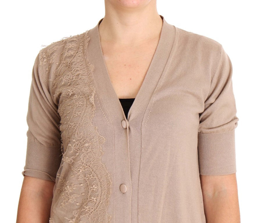 Women’s Pink Memories Pink Lace Cotton Cardigan Sweater