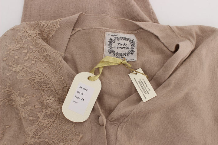 Women’s Pink Memories Pink Lace Cotton Cardigan Sweater