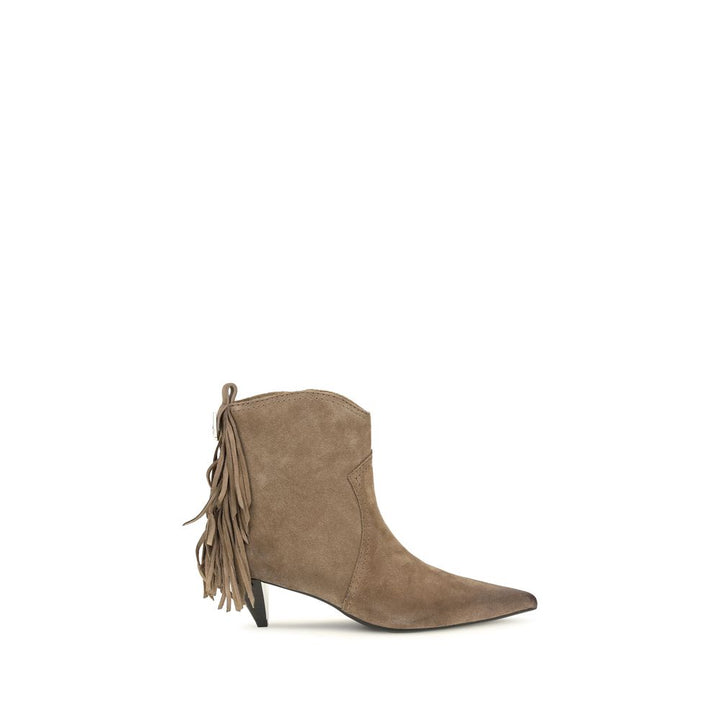 Women’s Pinko Beige Calf Leather Bos Taurus Ankle Boots
