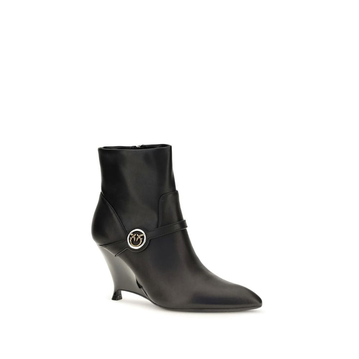 Women’s Pinko Black Calf Leather Bos Taurus Ankle Boots